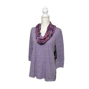 Kim Rogers Tunic Top with removable scarf Size PL